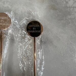 Swarovski Gold Cocktail Stirrers - 12